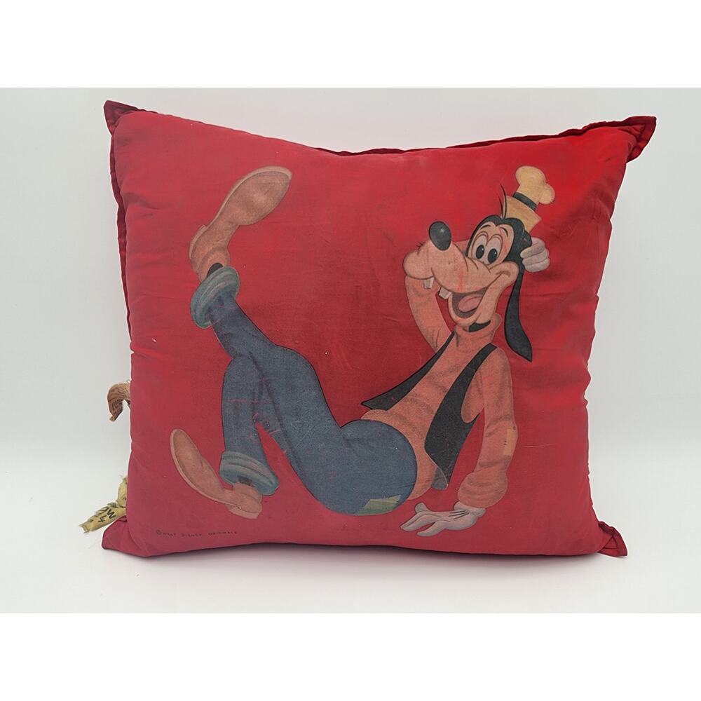 Vintage Walt Disney Goofy Pillow Red Retro Character Collectible RARE/ FAIR